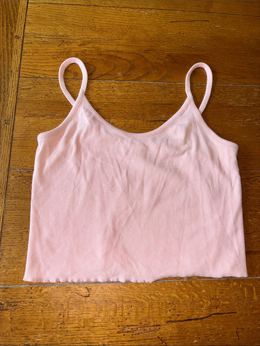 PacSun Light Pink Ribbed Crop Cami